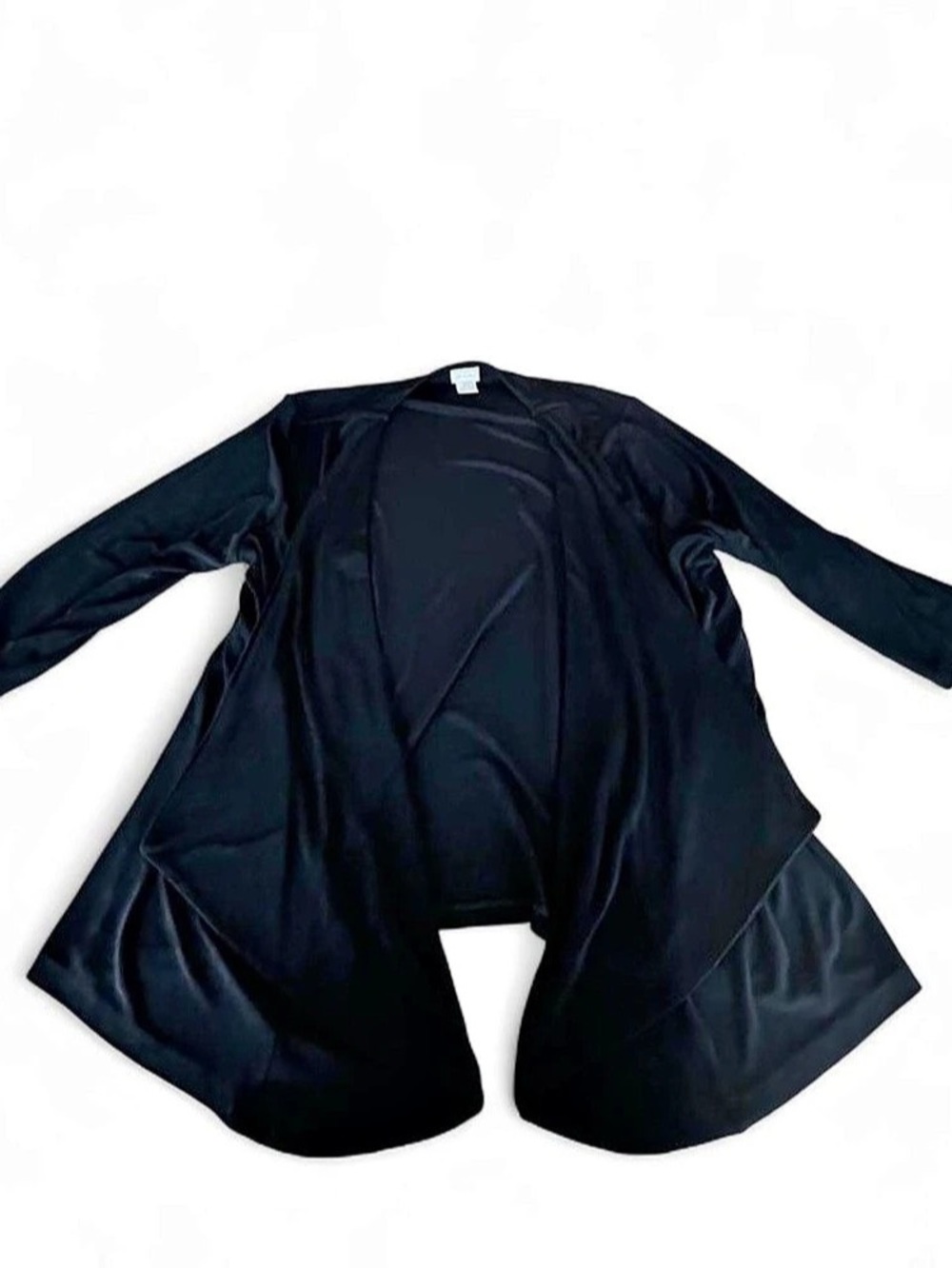Chico's Travelers Open Front Drape Cardigan Black Size 3 (US 16/18)